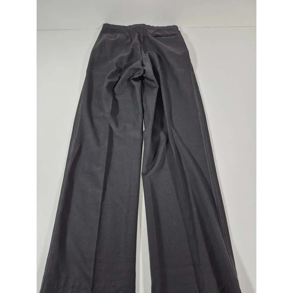 Loro Piana Formal Knight Suit Pants Mens 34x36 Black Wool Tuxedo Pleated